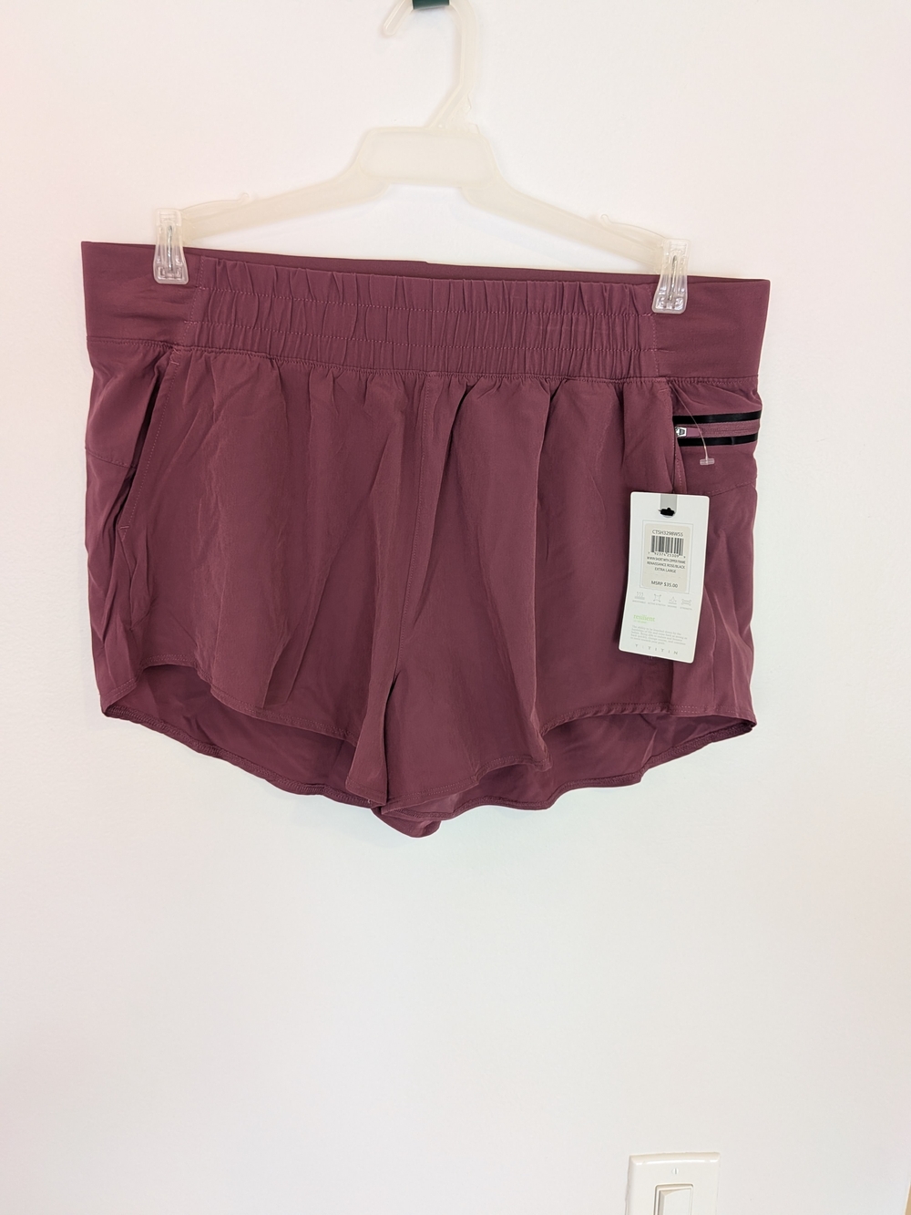 Women's Performance Athletic Running Shorts  Mauve Pink NWT Size XL